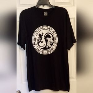 Tshirt Black Mexico Cozumel Lizard Graphics